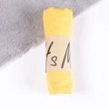 Solid yellow cotton linen scarf wrapped in paper packaging with soft texture - Bright Yellow / One Size