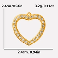 Detailansicht goldener Herzanhänger mit Kristallen inklusive Größen und Gewichtsangaben - Gold Mit Weißem Strass (S2050-G-W)