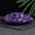 Polished tumbled purple crystal stones in a black tray for home healing decor - High-quality Amethyst Irregularly Shaped And Polished 1-2cm