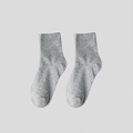 Heather gray athletic crew socks with ribbed cuffs made of premium knit cotton blend - Single Elastic Crew Socks / Gray