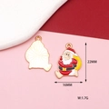 Front and back detail of 22mm x 16mm Santa Claus enamel pendant for DIY jewelry making - Santa Claus Style 1
