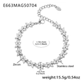 Silver stainless steel geometric ferris wheel bracelet with pavé cubic zirconia - 5A Zirconia Water Drop Style / 16+5cm / Steel