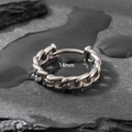 Industrial 14mm silver stainless steel chain hoop earring with vintage punk design - 14mm (S245)