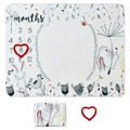 Baby Monats Meilenstein Decke aus Flanell mit Kaninchen und Blumenmuster Design - Löwenzahn-Hase mit Rahmen