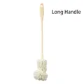 Scovolino a manico lungo con setole bianche fitte e manico beige per una pulizia profonda - Manico Lungo-1 PZ