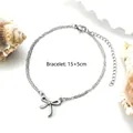 Pulsera de lazo plateada en acero inoxidable con cadena ajustable de 15+5cm - Pulsera de Plata