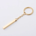 Portachiavi rettangolare minimalista in acciaio al titanio dorato con superficie lucida - 25mm / Oro