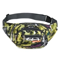 Waterproof green camouflage waist bag for men and women with multi-zippered pockets - Green Graffiti