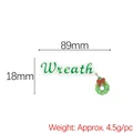 Λευκό χριστουγεννιάτικο μενταγιόν Wreath με μίνι πράσινο στεφάνι και κόκκινο φιόγκο - Γράμμα Χριστουγεννιάτικο Στεφάνι με Φιόγκο (Wreath)
