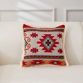 Boho quadratischer Kissenbezug mit ethnischem geometrischem Muster und Fransen für Sofa. - 45*45cm (Ohne Kern) / Boho Stil