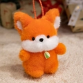 Portachiavi volpe di peluche arancione con ciondolo a pistacchio e dettagli soffici - Volpe