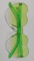 Light green heart-shaped rimless sunglasses in transparent jelly candy color finish - Gradient Fluorescent Green