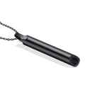 Collier cylindrique noir en acier inoxydable réglable pour la relaxation et la respiration - Style Boucle Fer à Cheval / Noir