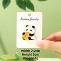 Cute panda enamel brooch holding a gold lucky coin with fashion jewelry card display - Bring Wealth and Treasure Panda