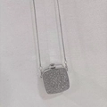 Mini silver rhinestone box bag with crossbody chain strap and shimmering crystal finish - Silver Square Big Rhinestone