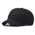 Gros plan d'une casquette de baseball noire montrant les coutures détaillées à six pans - Réglable / Noir