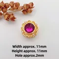 Retro 11mm gold-plated floral bead with rose gemstone and pearls for DIY jewelry making - Style 7