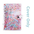Copertina per raccoglitore A6 trasparente con paillettes colorate e chiusura a scatto - Solo Copertina di Conchiglia Blu + Righello + Scatola / A6