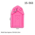 Pink fairy house silicone mold for chocolate and fondant cake decorating 5.9x10x1.2cm - 2# Beach Hut / Pink