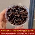 Élastiques à cheveux marron chocolat en pot, style épais de 0,4 cm, lot de 300 pièces - Pot / Chocolat Élargi et Épaissi (Env. 300 Pièces)