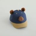 Cappellino blu navy per bambini con orecchie da orso e visiera morbida parasole - 50-52cm (1-4 Anni) / Blu