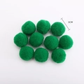 Ten pieces of 3cm green plush pom pom balls with soft fiber texture for Christmas crafts - 3cm Christmas Pom Poms [Green] 10pcs