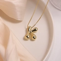 Chubby 18K gold plated bubble letter K pendant necklace on white ceramic tray - Letter K (Single Pendant)