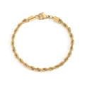 Bracciale alla moda in acciaio inossidabile placcato oro con chiusura a moschettone - Catena 4MM 18CM / Oro