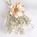 Natural Sola flower bouquet with dried baby's breath and diffuser rattan ball sticks - White Star