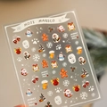 Christmas snowman and gingerbread man nail art stickers featuring cute festive patterns - Christmas Cartoon Style (YX484)
