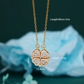 Collana con ciondolo a quadrifoglio dorato con strass lucidi e design elegante da donna - Quadrifoglio Apribile (A716) / Oro
