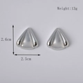 Silver vintage-style heart earrings in a sleek triangular fan shape for women - Fan Style (A080-Fan Silver) / Silver