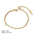 5mm 18K gold plated stainless steel rope chain bracelet with lobster clasp and extender - Gold Rope Chain Style (YYB023038-5)