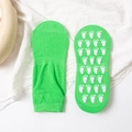 Green cotton non-slip trampoline socks with white silicone grip paw patterns for adults - Adult Size (EU 35-42) / Green