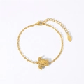 Détails du bracelet tortue plaqué or 18K avec pendentif de 15mm et poinçon acier - Style Tortue (YYB023112)