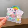 Kids acrylic bead bracelets with colorful cartoon fruit charms and pink angel bear - Angel Wings