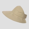 Detail view of khaki wide-brim sun hat with reinforced stitching and quick-dry fabric - M(56-58cm) / Khaki