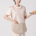 Beige breathable mesh apron with star pattern and pockets for home kitchen use - One Size / Beige Starry Sky-Mesh Breathable-With Wiping