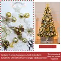 35-piece gold and white Christmas tree ornament set including stars and baubles - 1.2m Accessory Kit / Snowflake Deer Gold and White