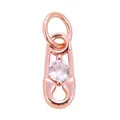 Anhänger in Roségold-Sicherheitsnadelform mit Zirkonia-Stein und doppelten Öffnungsringen - L75 Sicherheitsnadel / Roségold