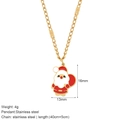 Golden stainless steel Santa Claus necklace with dimensions 16mm x 13mm and 40cm chain - Santa Claus Style (G25)