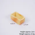 Rectangle DIY miniature cake base model in light yellow finish with honeycomb texture - Rectangular Tart Shell