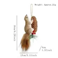 Realistic squirrel Christmas tree ornament with pine cone and berries, 6.29 inch size - Style A Climbing Squirrel on Pine Cone Pendant