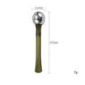 Zinc alloy eye cream massage applicator in silver finish with dimensions 57mm x 12mm - Green Eye Cream Stick (X0113)