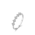 Minimalist S925 sterling silver ring featuring five cubic zirconia stones and beaded band - US Size 6 / Five Stone Row Setting Style (RHR1158)