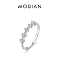 Minimalist S925 sterling silver ring featuring five cubic zirconia stones and beaded band - US Size 6 / Five Stone Row Setting Style (RHR1158)