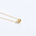 Minimalist gold cylindrical pendant necklace for women with elegant thin chain links - Gold Cylinder (XL3357-3)