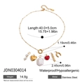 Collar de acero dorado con colgante MAMA, dije de corazón y detalle de perla - JDN0304014 (MAMA/Corazón/Perla Barroca)