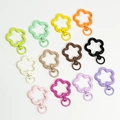 Colorful flower-shaped spring ring buckles in assorted matte painted finishes for DIY - Random Mixed Colors (Baked Paint)