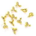 Fermoir papillon en or 18K avec zircons incrustés pour création de pendentifs - Bélière pour Pendentif / Plaqué Or 18K (Couleur Durable)